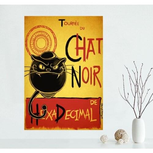 Custom canvas poster Le Chat Noir canvas painting poster wall Art poster Fabric Cloth Print