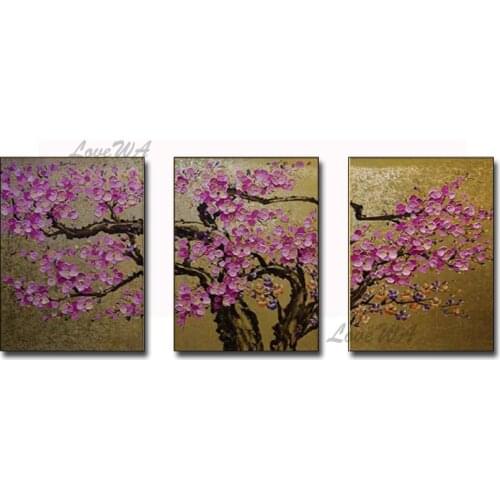 Pink Plum Knife Design Handmade Oil Painting Canvas Wall Art Oil Paintings Canvas Art Home Decoration Wall Picture Unframed