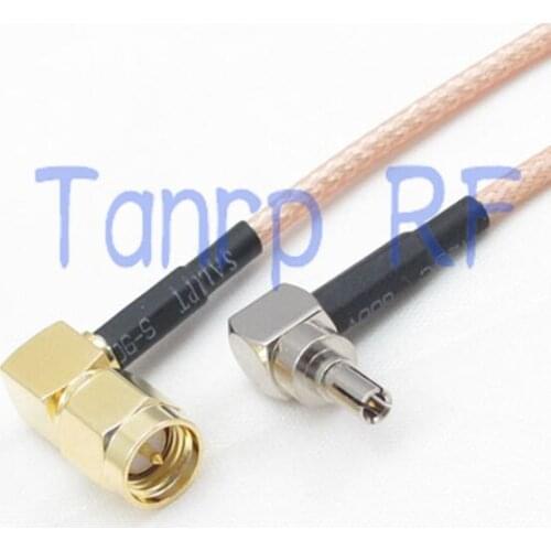 15CM Pigtail coaxial jumper cable RG316 extension cord 6inch CRC9 male to SMA male two double right angle RF adapter connector