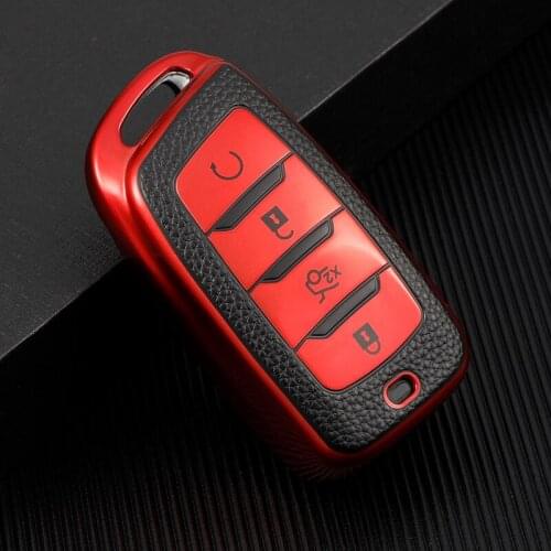 Leather Grain TPU Car Key Cover Case Holder For Changan CS35 Plus CS75 CS85 COUPE CS95 Remote Cap Set Accessories