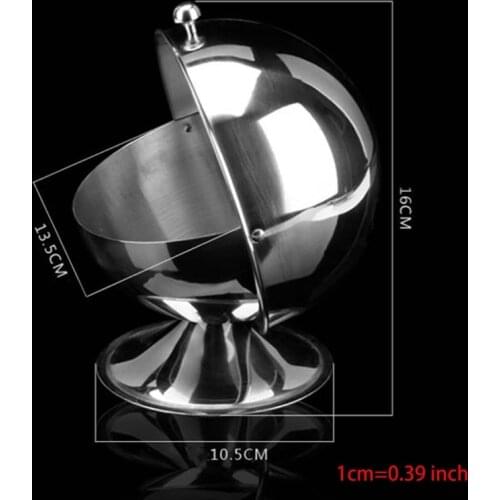 Creative Storage Sugar Bowl with Roll Top Stainless Steel Spherical Sugar Jar 87HA