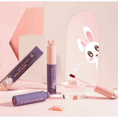 Matte Lip Mud Texture Waterproof Lip Gloss Sweat-proof Rich Color Lipstick Moisturizing Lip Glaze Long Lasting Beauty TSLM1