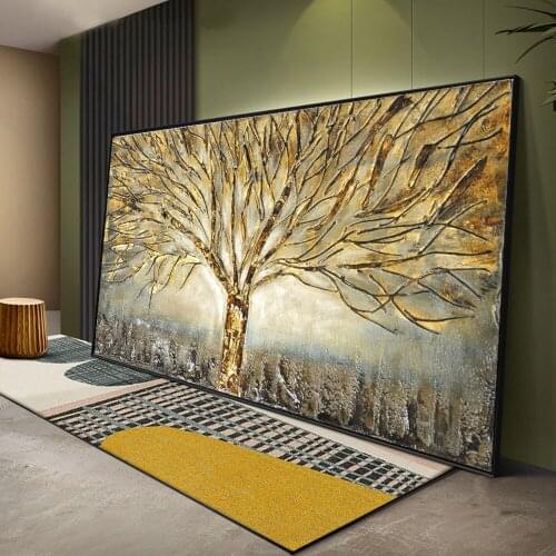 DDWW Wall Art Gold Tree Poster Canvas Painting Abstract Pictures For Living Room Home Decoration Posters And Prints No Frame