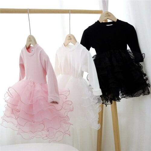 New Girl Baby Cake Dress Birthday Party Full Sleeve Tutu Dresses Spring Autumn Girls Princess Vestido Clothes