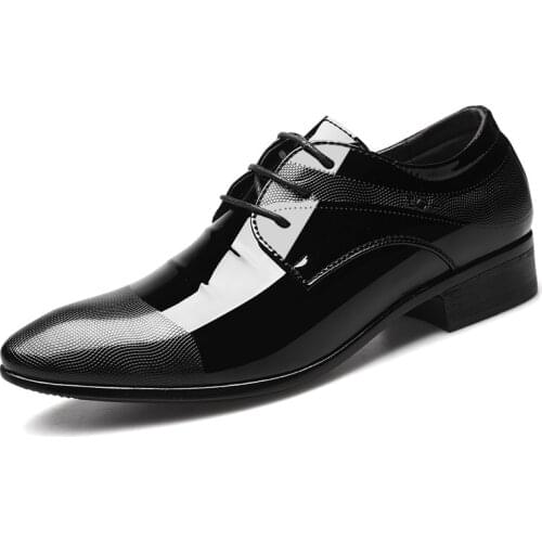 New Men Dress Shoes Men Formal Shoes Leather Luxury Fashion shiny Groom Wedding Shoes Men Oxford Shoes wedding shoes