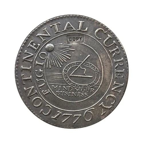 Wholesale Replica Superb 1776 Continental Curency Coin Copy 90% coper manufacturing