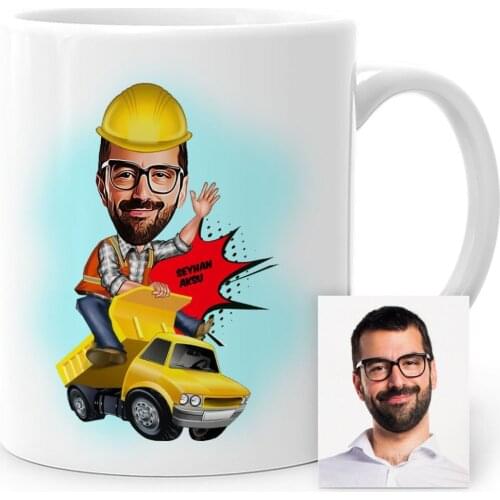 Personalized Bay Road Engineer Cartoon White Mug Cup-1
