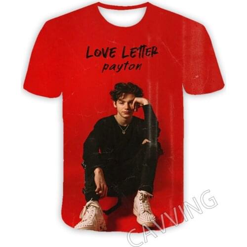 CAVVING 3D Printed Payton Moormeier Casual T-shirts Hip Hop Tee Shirts Harajuku Styles Tops Clothing for Men/women