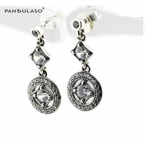 Vintage Allure Drop Earrings Elegant Jewelry Making 925 Original Sterling Silver Fashion Earring