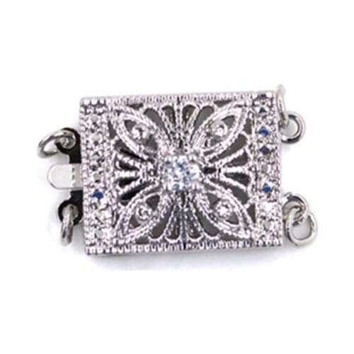 DIY Necklace Bracelet Connectors Clasp 18K Gold Plating Copper Cubic Zirconia Clasps For Jewelry Making Fastening Accessories