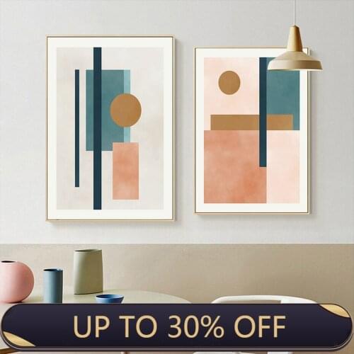Abstract Modern Geometric Designs Canvas Painting Wall Art Posters and Prints Pictures for Living Room Office Home Decoration