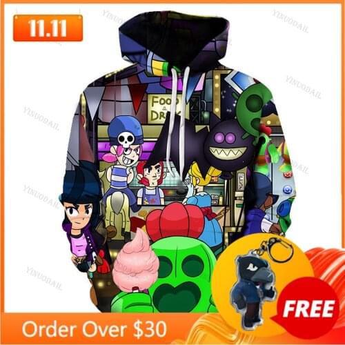 Anime Star, Hoodie Birthday Gift POCO Browlerss Boys Girls 3D PRIMO MORTIS Thin Hoodie Crow Spike Shelly Hoodie Kids Game