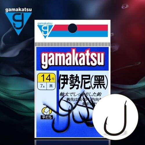 High Quality Japan Gamakatsu Black Barbed Hooks High Carbon Steel Hooks Super Wearable Sharp Anti-corrosion Carp Fish Hooks
