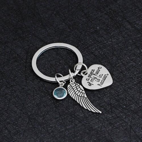 1PC A Piece Of My Heart Is In Heaven Loss of Mom Dad Grandma Memorial Key Rings Bereavement Family Sympathy Gift