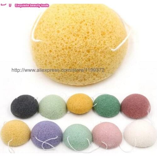 1000pcs Wholesale 100% Konjac sponge for facial cleaning sponge/whitten bubble sponge/washing cleansing sponge puff for female