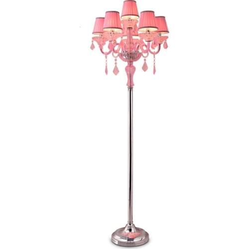 160CM Modern led Crystal Floor Lamp project pink crystal candelabro Party Candlestick dining Room office study led Floor Light