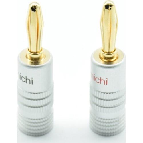 2pcs/1pair red black 4mm GD Amp Nakamichi Speaker Banana plug connectors Gold plated aluminum case in the middle