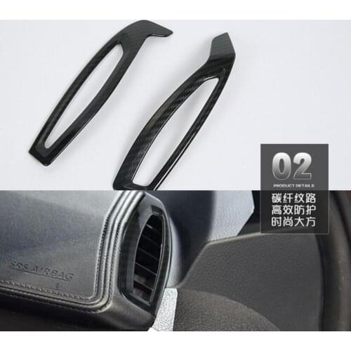 2 Pcs ABS Carbon Fiber Chrome For TOYOTA C-HR 2017 Car Air Conditioner Outlet Sticker Frame Cover Trims Car Styling Accessories