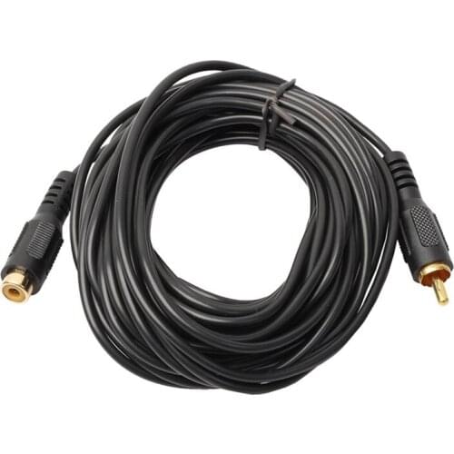 25ft 7.6m Single RCA Phono male Jack to female EXTENSION o Cable Gold Plated plug