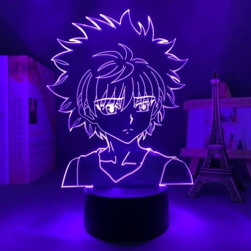 3d Led Lamp Anime Hunter X Hunter Killua for Bedroom Decor Nightlight Birthday Gift Acrylic Led Night Light Hxh Killua Cute