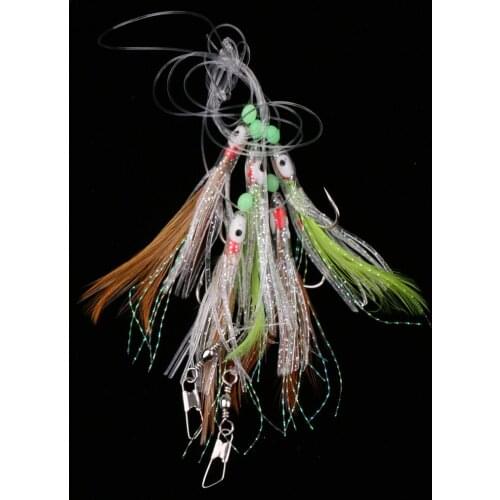 5pcs Saltwater Barbed Hook Tackles Flashing Fishing Of Cod Fisherman