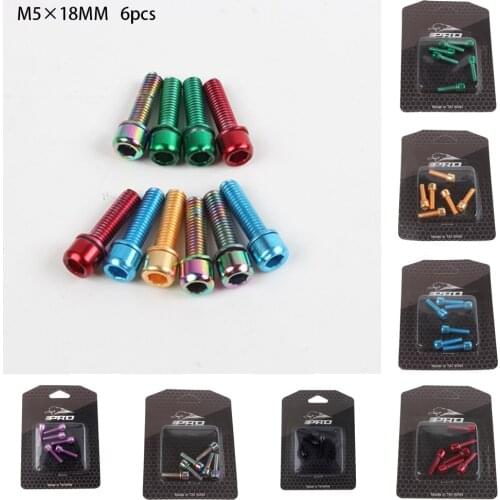 6pcs M5*18mm Plated MTB Bicycle Handlebar Stem Spare Parts For Bicycle Bicycle Steering Handlebar Stem Screws Bolts