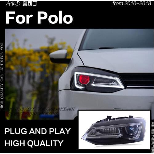 AKD Car Styling for VW Polo Headlight 2010-2018 Vento LED Head Lamp LED DRL Hid Bi Xenon Headlights LED High Beam Accessories