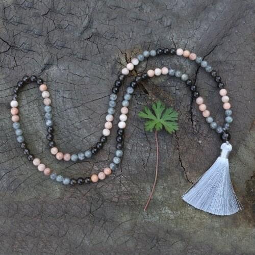 8mm Natural Stone Beads, Sunstone, Labradorite, Change, JapaMala Sets,Spiritual Jewelry,Meditation,Inspirational, 108 Mala Beads