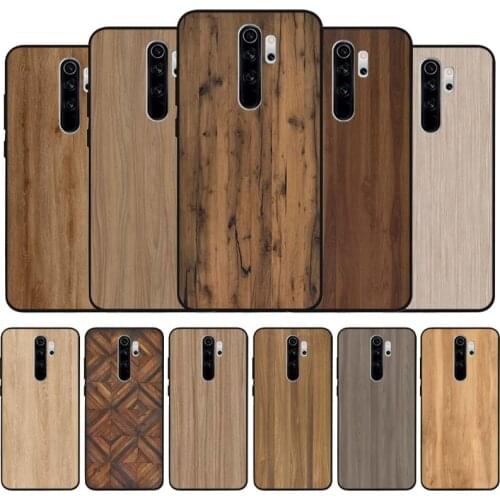 Wood textures black Silicone Phone Case For Redmi note 9 8 7 Pro S 8T 7A Cover
