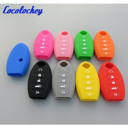 Cocolockey 5 Button Silicone car key cover Case for Infiniti for Nissan jx35 ALTIMA MAXIMA MURANO QASHQAI smart remote 20pcs/lot