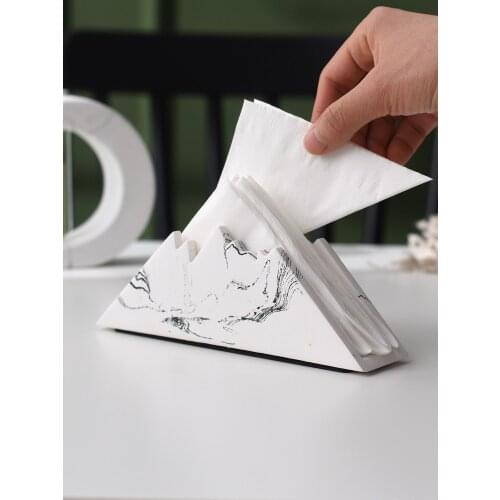 Imitation Marble Cement Paper Towel Holder Restaurant Desktop Napkin Holder Tissue Rack Snow Mountain
