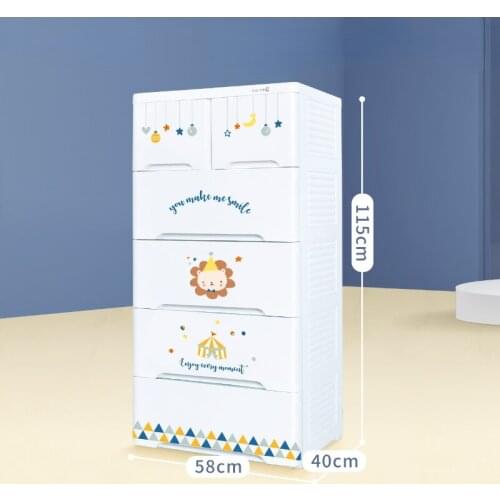 TT Baby Drawer Storage Cabinet Childrens Wardrobe Plastic Locker Clothes for Babies Thickened Chest of Drawers