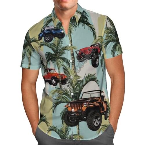 Hawaii Shirt Hawaiian beach Summer Flower Car Printed 3d Mens Shirt Harajuku Tee hip hop shirts 18