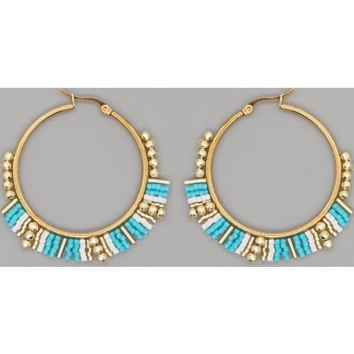 Go2boho 2021 Native Style Miyuki Earring Hoop Earrings For Women Jewelry Trendy Seed Bead Ear Ring Gold Plated Hoops Jewellery