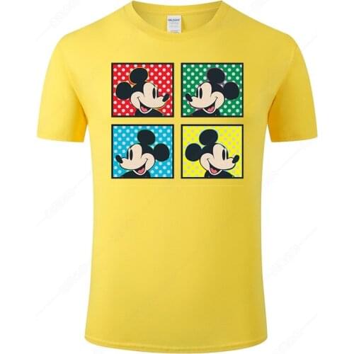 Cotton Mickey Mouse T Shirt Men Women Funny Casual Short Sleeve Print T-shirt Homme Fashion Cool Streetwear Tee Unisex J45