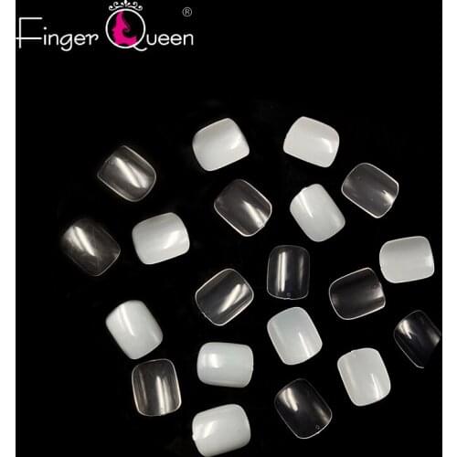 100Pcs Box Artificial Acrylic Toe False Nails Tips Natural/Clear Foot Fake Nails Manicure Art Decoration Faux FingerQueen