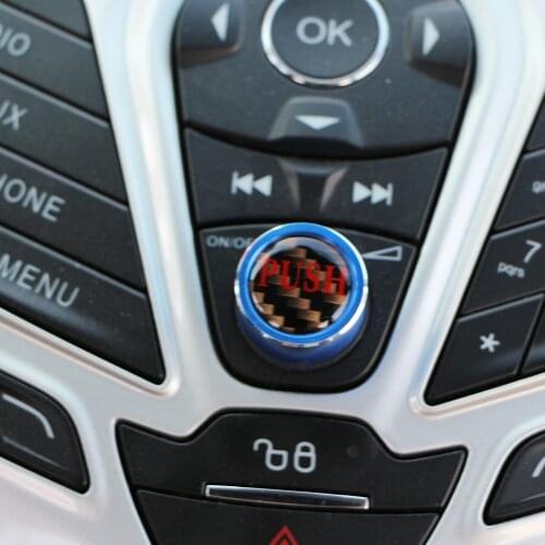 Car Covers Aluminum Audio Control Knob Trim Cover Switch Button Sticker for Ford New Fiesta Ecosport Everest Acce Accessories