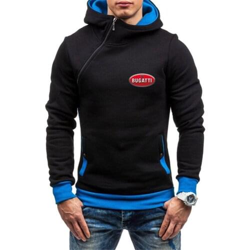 Bugatti Logo New 2021 Zipper Spring And Autumn Fashion Plus Velvet Hoodie Tide Brand Men Printed Cardigan Sports Male Hoodies