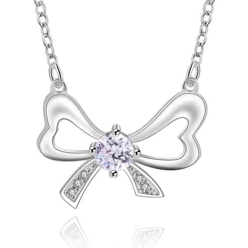 Best friends skeleton choker necklace bow white stone maxi necklace jewelry SMTN600