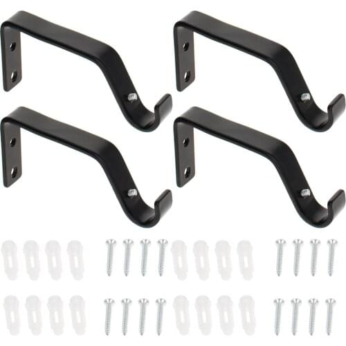 MroMax 1/2/4pcs Top Quality Guide Rod Single Bracket Iron Screw Hole Diameter 5mm Suitable Rod Diameter 16mm Curtain Rod Bracket