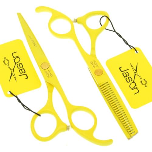 Jason 5.5 inch Professional Hair Scissors Set Barber Cutting Thinning Styling Shears Japan Steel Hair Salon Tools A0072D