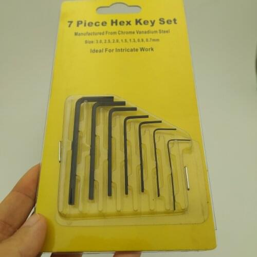 7pcs In 1 Hex Key Allen Wrench Set 0.7mm~3mm Metric Hand Tool Precision Hex Wrench High Hardness Hexagonal Wrench