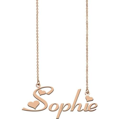 Sophie Custom Name Necklace Personalized Gold Pendant for Women Girls Best Friends Birthday Wedding Christmas Mother Days Gift