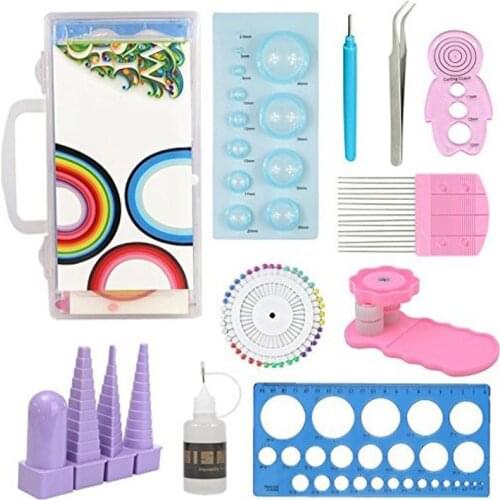 Tweezer Pins DIY Paper Quilling Tools Set Children Fun Puzzle 11 In 1 Card Paper Template Mould Board Slotted Tool Kit