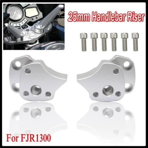 Handlebar Riser For Yamaha FJR1300 FJR 1300 2001 2002 2003 2004 2005 Silver and Black Motorcycle Handle bar Risers Mount Clamp