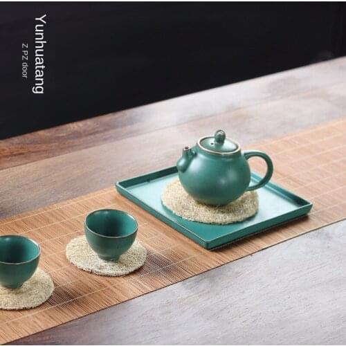 Dry-Bulb Tray Jingdezhen Ceramic Kung Fu Tea Bearing Hu Dian Coasters Dian Xin Pan Chinese Tea Table Serving Trays Kitchen