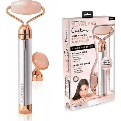 FACIAL roller vibrator quartz case rose firming and toning the visage complexion anti AGE
