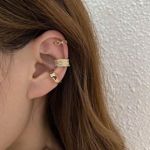 Fashion Simple Smooth Ear Cuffs Clip Earrings For Women Stainless Steel Gold No Piercing Fake Cartilage Earring Jewelry Gifts