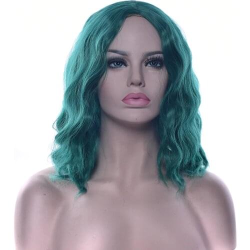 Soowee African Curly Green Brown Synthetic Hair Short Wig Women Hair Pieces Party Hair Black Yellow Red Cosplay Wigs