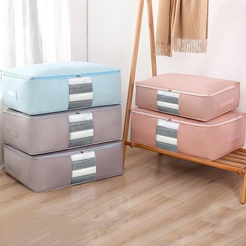 Household Storage Bag Foldable Quilt Clothes Organizer Under Bed Dustproof Storage Bag Durable Closet Wardrobe Sorting Bags
